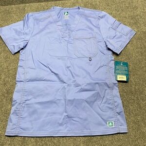 Adar Uniforms Women's Scrub V-Neck Top Multi Pocket Pants Cell Blue XXS